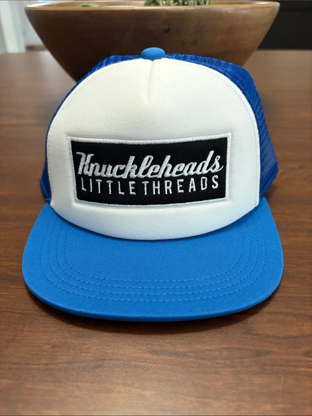 Blue & White Kids Trucker Hat size medium
